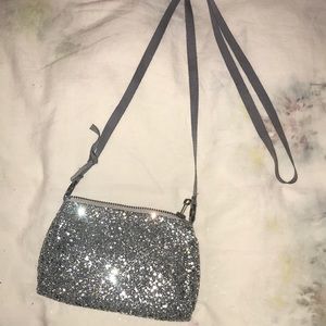 Crewcuts - girls silver glitter purse